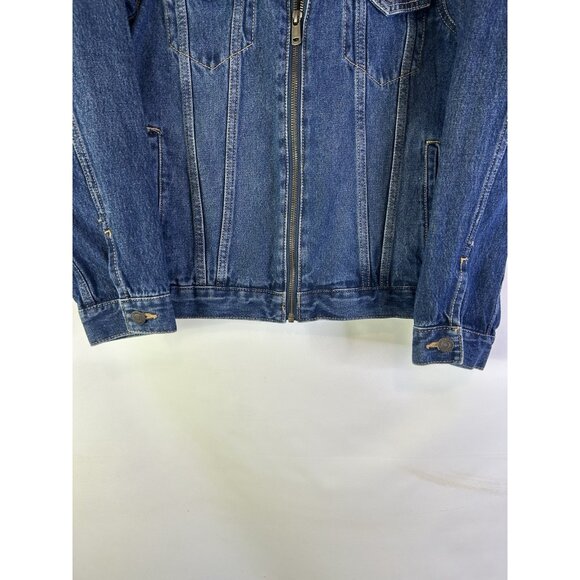 Levis Sherpa Collar Zip Denim Jean Trucker Jacket - Picture 3 of 7